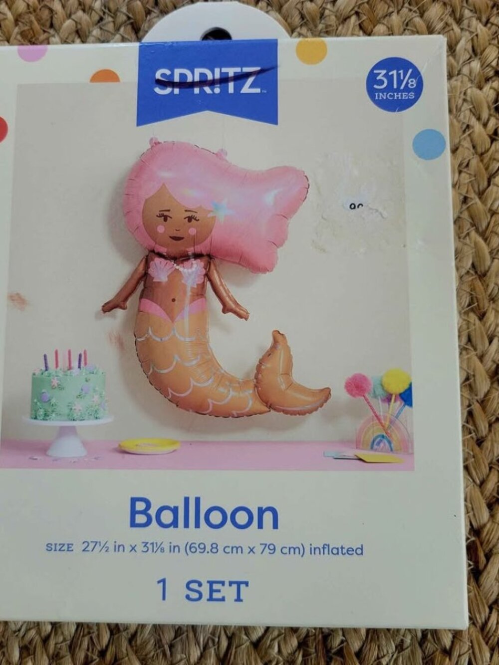Spritz Mermaid Pink/Brown Shaped Foil Balloon